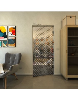 Pendeltür - Fineprint Model 038 Schwarz auf Klarglas