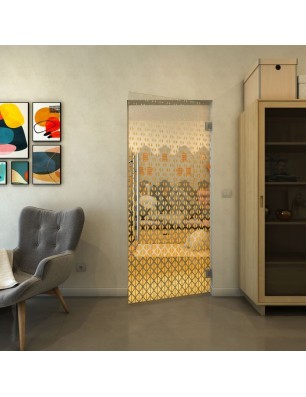 Pendeltür - Fineprint Model 038 Gold auf Klarglas