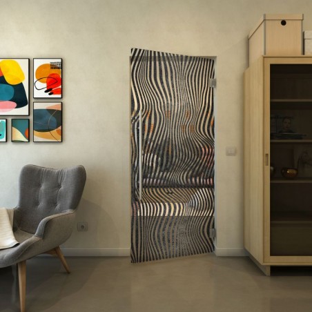 Pendeltür - Fineprint Model 041 Schwarz auf Klarglas