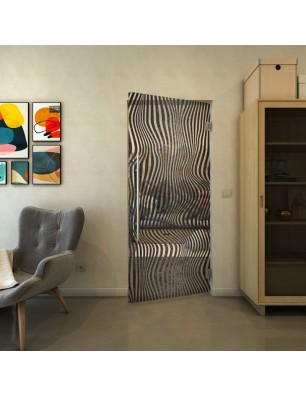 Pendeltür - Fineprint Model 041 Schwarz auf Klarglas