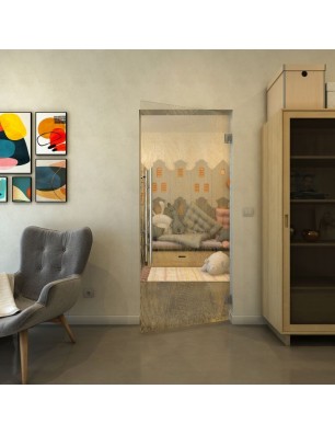 Pendeltür - Fineprint Model 045 Gold auf Klarglas