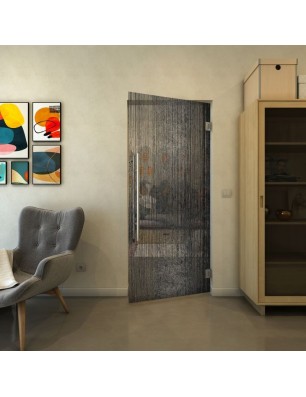 Pendeltür - Fineprint Model 050 Schwarz auf Klarglas