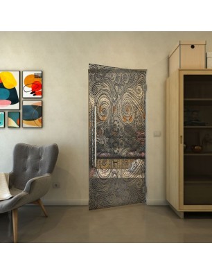 Pendeltür - Fineprint Model 051 Schwarz auf Klarglas