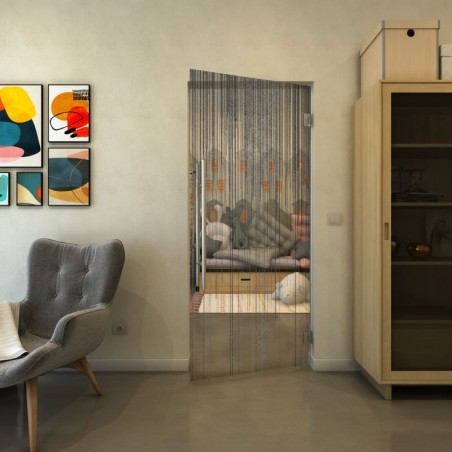 Pendeltür - Fineprint Model 052 Schwarz auf Klarglas