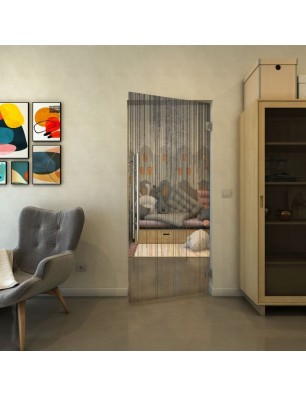 Pendeltür - Fineprint Model 052 Schwarz auf Klarglas