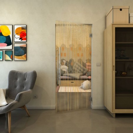 Pendeltür - Fineprint Model 052 Gold auf Klarglas