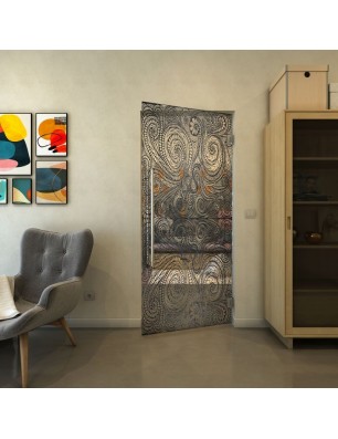 Pendeltür - Fineprint Model 055 Schwarz auf Klarglas