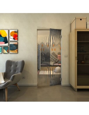 Pendeltür - Fineprint Model 059 Schwarz auf Klarglas