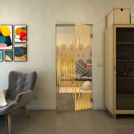 Pendeltür - Fineprint Model 059 Gold auf Klarglas
