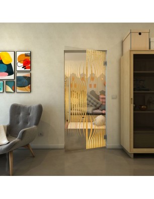Pendeltür - Fineprint Model 059 Gold auf Klarglas
