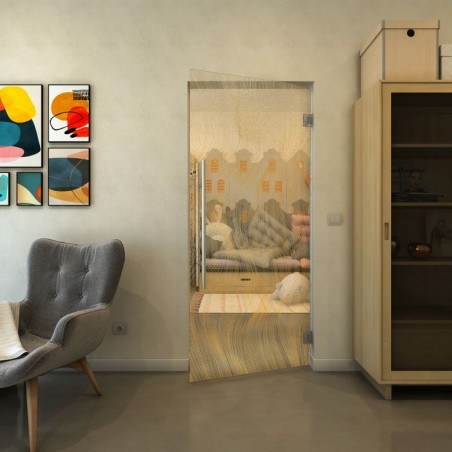 Pendeltür - Fineprint Model 062 Gold auf Klarglas