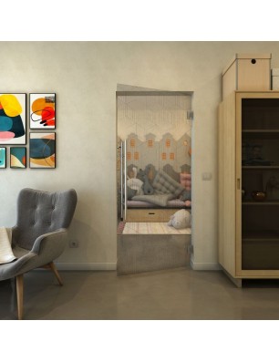 Pendeltür - Fineprint Model 063 Schwarz auf Klarglas