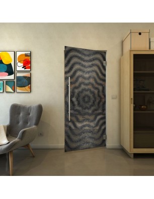 Pendeltür - Fineprint Model 064 Schwarz auf Klarglas