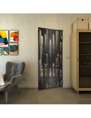 Pendeltür - Fineprint Model 067 Schwarz auf Klarglas