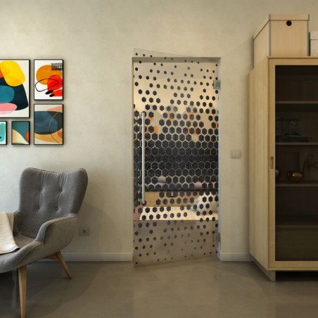 Pendeltür - Fineprint Model 072 Schwarz auf Klarglas