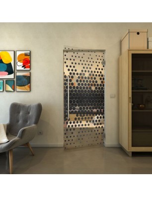 Pendeltür - Fineprint Model 072 Schwarz auf Klarglas