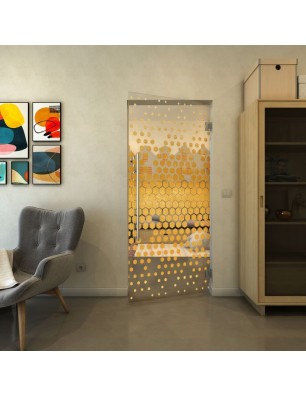 Pendeltür - Fineprint Model 072 Gold auf Klarglas