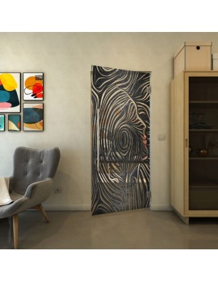 Pendeltür - Fineprint Model 074 Schwarz auf Klarglas