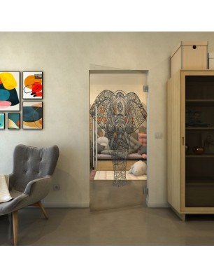 Pendeltür - Fineprint Model 078 Schwarz auf Klarglas