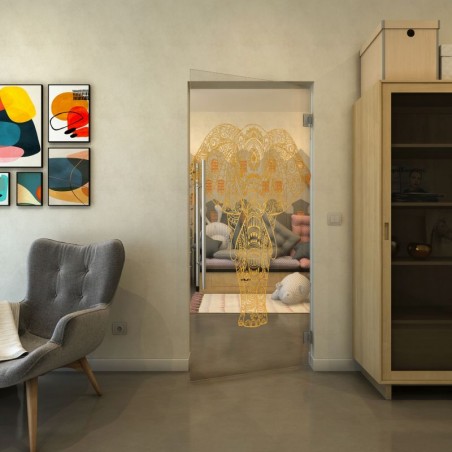 Pendeltür - Fineprint Model 078 Gold auf Klarglas