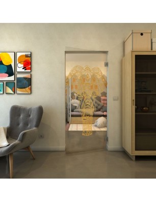 Pendeltür - Fineprint Model 078 Gold auf Klarglas