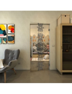 Pendeltür - Fineprint Model 081 Schwarz auf Klarglas