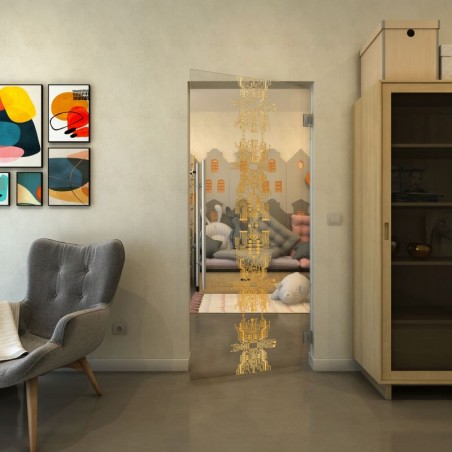 Pendeltür - Fineprint Model 081 Gold auf Klarglas