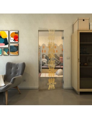 Pendeltür - Fineprint Model 081 Gold auf Klarglas
