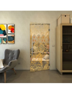 Pendeltür - Fineprint Model 083 Gold auf Klarglas