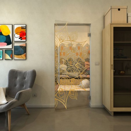 Pendeltür - Fineprint Model 088 Gold auf Klarglas