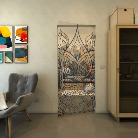 Pendeltür - Fineprint Model 089 Schwarz auf Klarglas