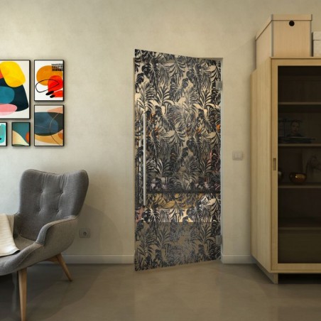 Pendeltür - Fineprint Model 091 Schwarz auf Klarglas