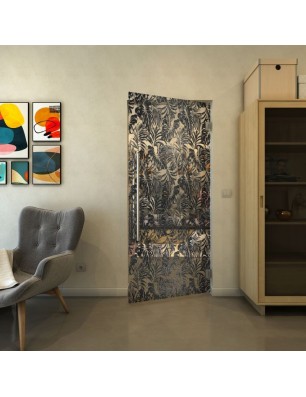 Pendeltür - Fineprint Model 091 Schwarz auf Klarglas