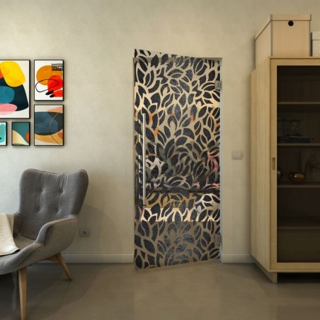 Pendeltür - Fineprint Model 093 Schwarz auf Klarglas