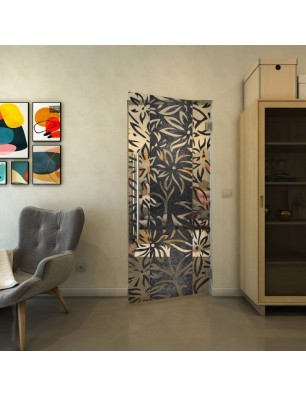 Pendeltür - Fineprint Model 094 Schwarz auf Klarglas