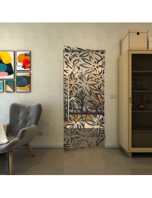 Pendeltür - Fineprint Model 095 Schwarz auf Klarglas