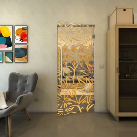 Pendeltür - Fineprint Model 095 Gold auf Klarglas