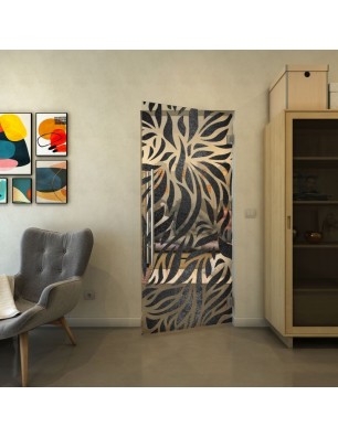 Pendeltür - Fineprint Model 096 Schwarz auf Klarglas