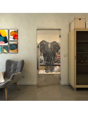 Pendeltür - Fineprint Model 098 Schwarz auf Klarglas