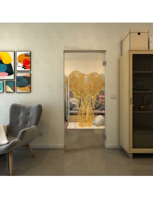 Pendeltür - Fineprint Model 098 Gold auf Klarglas