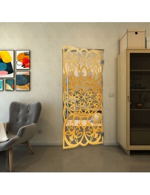 Pendeltür - Fineprint Model 100 Gold auf Klarglas