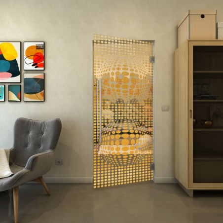 Pendeltür - Fineprint Model 101 Gold auf Klarglas