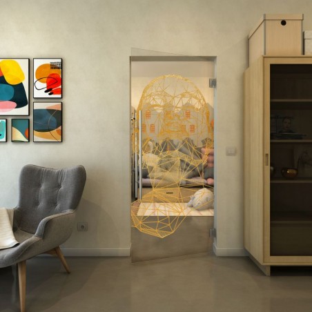 Pendeltür - Fineprint Model 103 Gold auf Klarglas