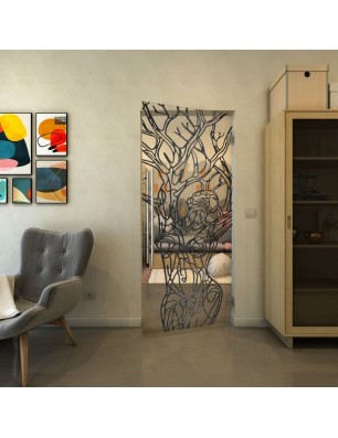 Pendeltür - Fineprint Model 105 Schwarz auf Klarglas