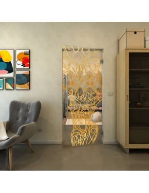 Pendeltür - Fineprint Model 105 Gold auf Klarglas