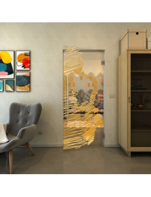 Pendeltür - Fineprint Model 106 Gold auf Klarglas