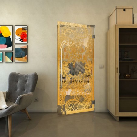 Pendeltür - Fineprint Model 108 Gold auf Klarglas
