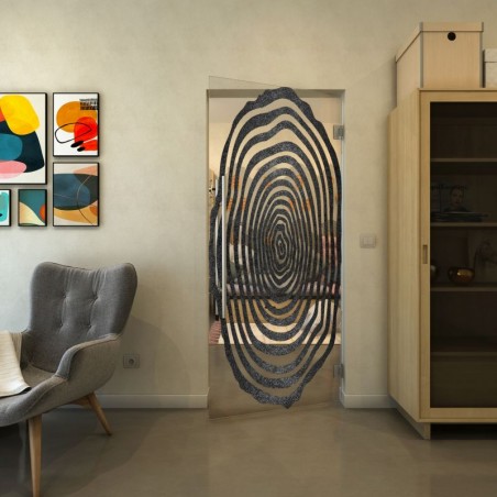 Pendeltür - Fineprint Model 109 Schwarz auf Klarglas