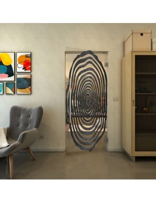 Pendeltür - Fineprint Model 109 Schwarz auf Klarglas