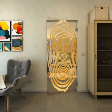 Pendeltür - Fineprint Model 109 Gold auf Klarglas